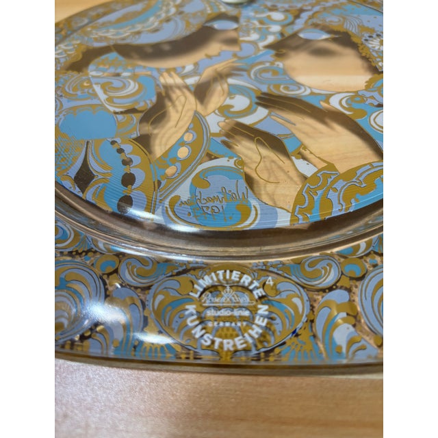 1970s Rosenthal Studio-Line Bjørn Wiinblad Limited Art Glass Plate, Germany, 1977 For Sale - Image 5 of 7