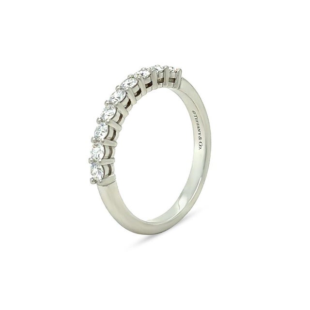 Tiffany & Co. Platinum Diamond Forever Band Ring 0.27ct 4.58g, Size 4 For Sale - Image 6 of 8