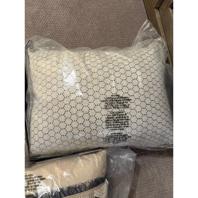 Eastern Accents Beau Blue / White Super Queen (96" X 98") Duvet Cover, 2 Shams, 1 Decorative Pillow For Sale - Image 12 of 13