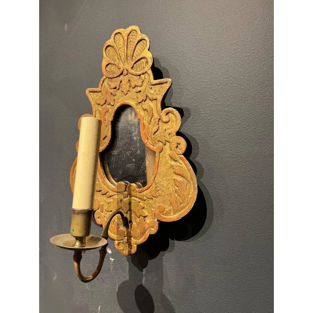 Late 19th Century Italian Gilt Wood Sconces - A Pair For Sale - Image 9 of 11