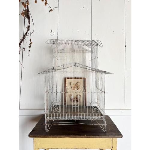 Wirework Birdcage, Early 20th Century For Sale - Image 4 of 4