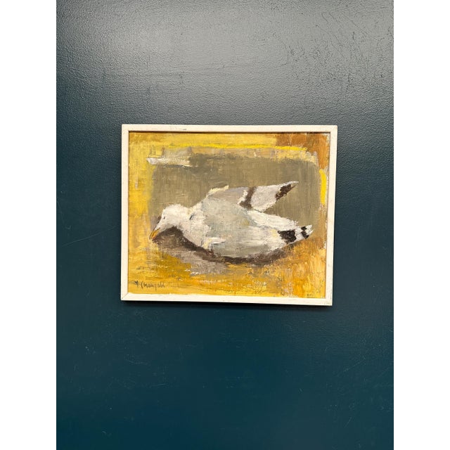 Ingeborg Stragnell, Seagull, 1960s, Oil Painting on Canvas, Framed For Sale - Image 17 of 18