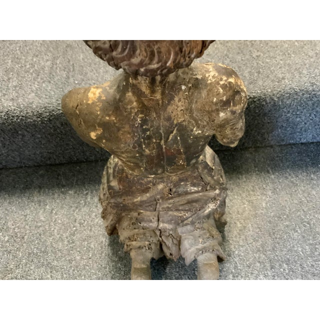 19th Century Antique Kneeling Wood Carved Santos Figure For Sale - Image 16 of 17