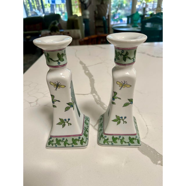 Blue Vintage Winterthur Bluebird Candlestick Holders - a Pair For Sale - Image 8 of 8