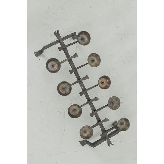 Vintage Brutalistic Golden Rod Chandleholder For Sale - Image 4 of 6