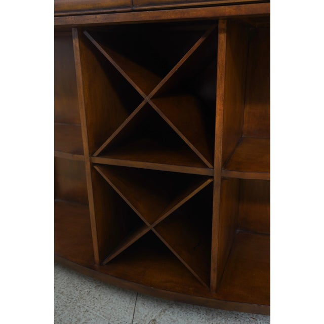 Brown Marble Top Server W. Wine Rack Console For Sale - Image 8 of 12