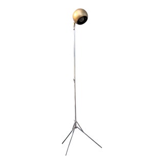 Mid 20th Century Atomic Gold Eyeball Tripod Lamp For Sale
