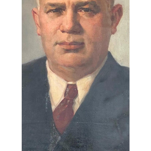 1970s Nikita Khrushchev Portrait Oil Painting, Ukrainian Art For Sale - Image 4 of 6