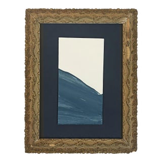 "Visualization" Abstract Art in Antique Frame, Seascape Painting Transitional Wall Art by JTS For Sale