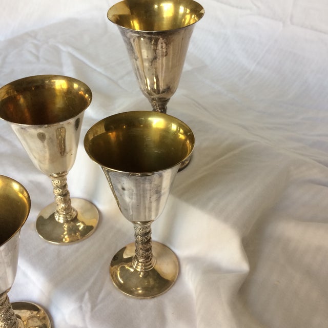 Roma Silver Plated Twisted Stem Goblet Made in Spain Set of 4 Chairish