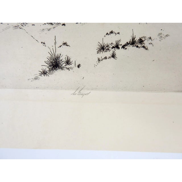 Etching on paper of western oil fields and high plateaus by Lee Sturges (1865-1954) American. Signed in pencil lower...