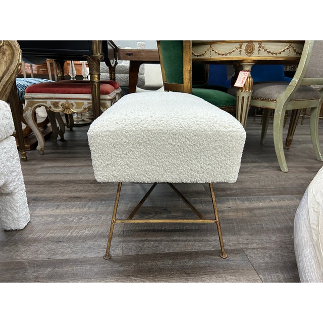 1960s 1960s Italian Modern Gilt Iron Bench For Sale - Image 5 of 9