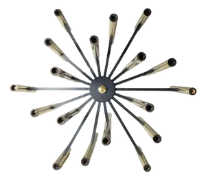 Vintage Lightolier Brass 36 Light Chandelier by Gaetano Sciolari