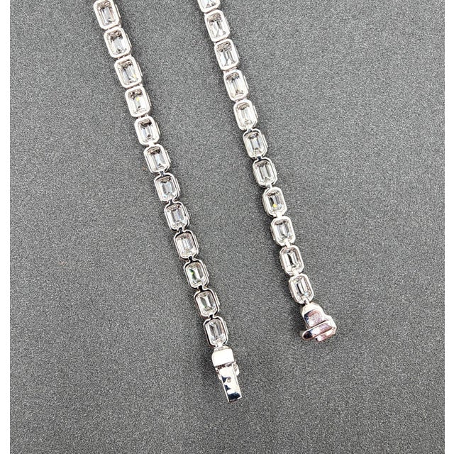 Metal 21.84 Ct Bezel-Set Emerald Cut Necklace For Sale - Image 7 of 9