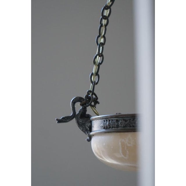 This exquisite antique alabaster lamp is a fine example of early 20th-century Danish lighting design. Made in Denmark in...