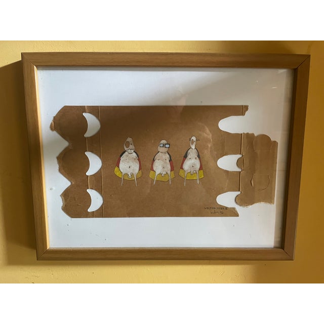 Modern Bettina Gladisch, Figurative Caricatures: World Champions I to IV, 2006, Mixed Media on Paper, Framed, Set of 4 For Sale - Image 3 of 15