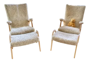 Vintage Benno Lounge Chairs with Ottomans from Ikea, 1970s, Set of 4