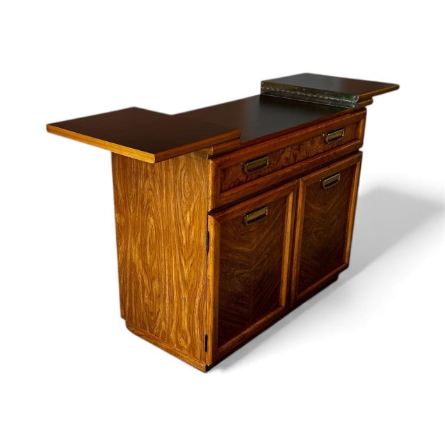 Mid-Century Broyhill Walnut Bar Cabinet / Server Credenza Buffet For Sale - Image 6 of 10