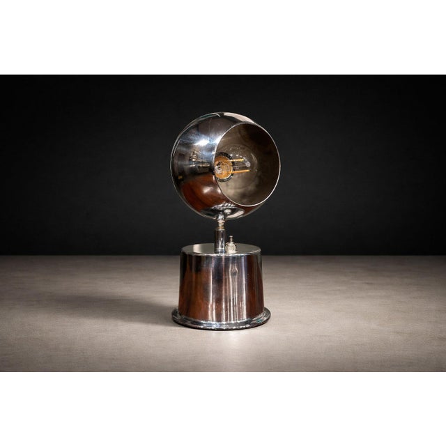 1950s Rewired Brazilian Modern Chrome Table Lamp by Dominici For Sale - Image 10 of 15