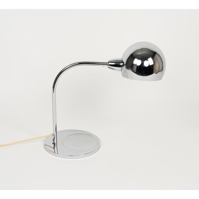 Midcentury beautiful "Venticinque" table lamp in chrome by Sergio Asti for Candle. Made in Italy in the 1960s. This piece...