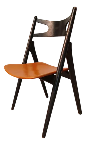 Early Patinated Sawbuck Chair with Original Leather by Hans J. Wegner for Carl Hansen & Søn, 1950s