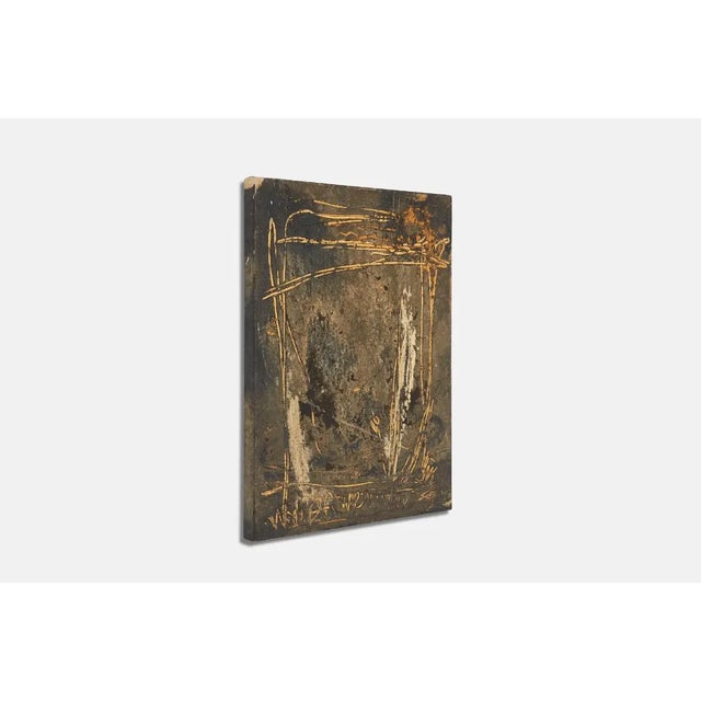 Minimalist abstract oil painting by EDWARD LENTSCH (American, b. 1949) 'Gate of Paradise I' 2007 Mixed media and oil on...