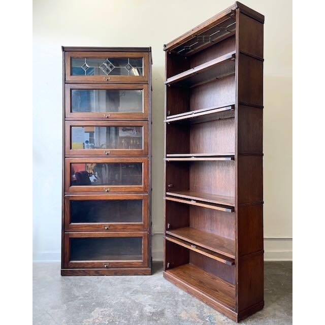 Vintage Pair of Barrister Style Bookcases For Sale In Los Angeles - Image 6 of 9