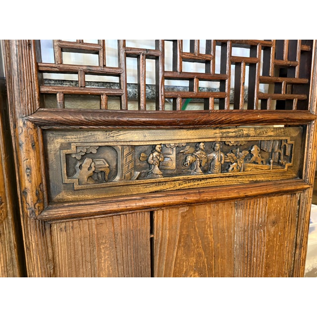 Chinese Carved Wood Folding Screen, Antique For Sale - Image 18 of 18