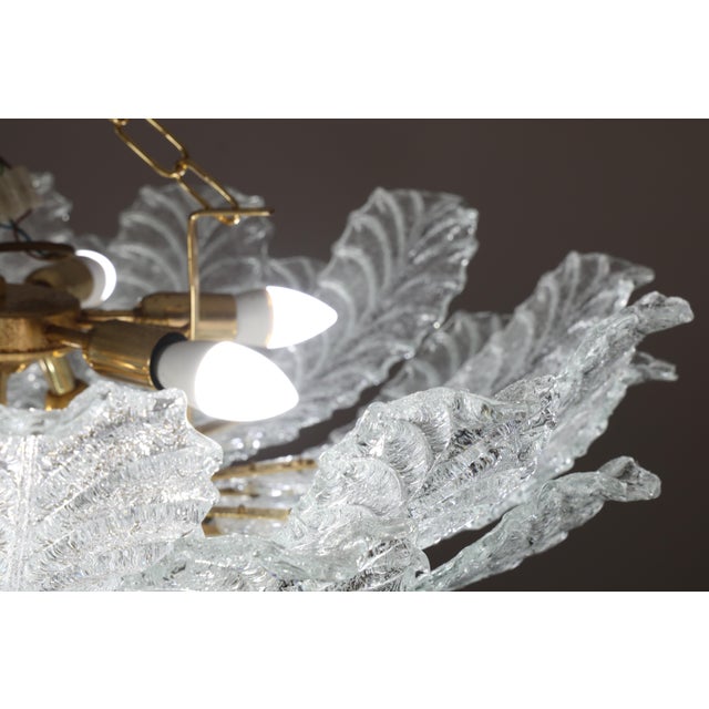 1970s Taormina, Large Size Murano Clear Trasparent Vintage Glass Ceiling Light For Sale - Image 12 of 15