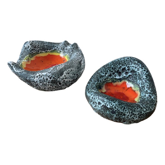 Vintage Fat Lava Ashtrays from Vallauris, 1960s, Set of 2 For Sale