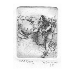 1977 Dellas Henke Modern Figural Etching