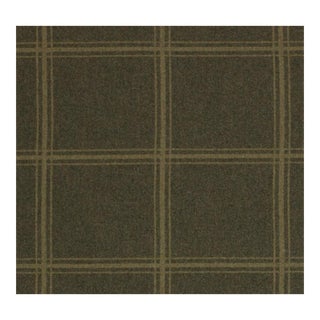 Colefax & Fowler Olive Wool Plaid Fabric - 2 Yards For Sale