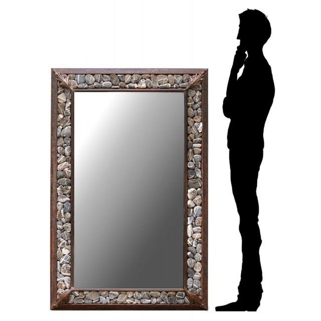 Handcrafted Mirror in Iron and Stones For Sale - Image 3 of 12