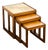 Vintage Nesting Table in Teak and Ceramic, 1960s, Set of 3 For Sale