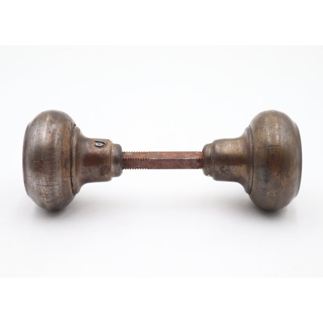 Traditional Pair of Vintage 1.875 In. Concentric Steel Passage Door Knobs For Sale - Image 3 of 5