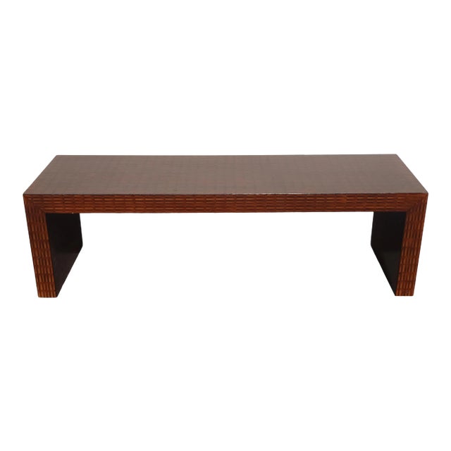 Vintage Mid Century Modern Baker Brown Bench ~ Barbara Barry Collection For Sale