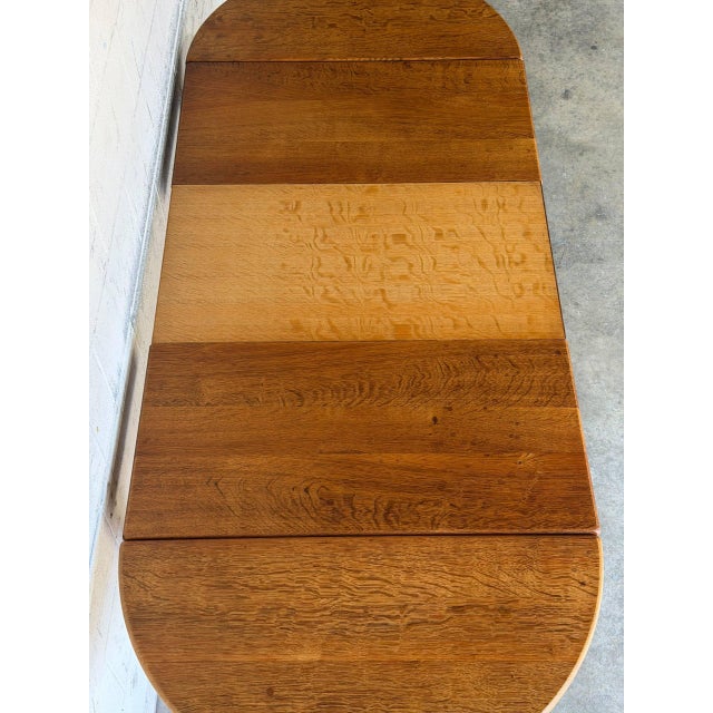 Oak Extendable Dining Table With Pull-Out Leaves Danish Mid-Century Modern 1960s For Sale - Image 10 of 12