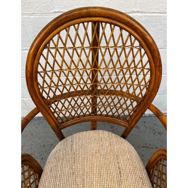 Vintage Boho Wicker Rattan and Bamboo Dining Set For Sale - Image 9 of 14