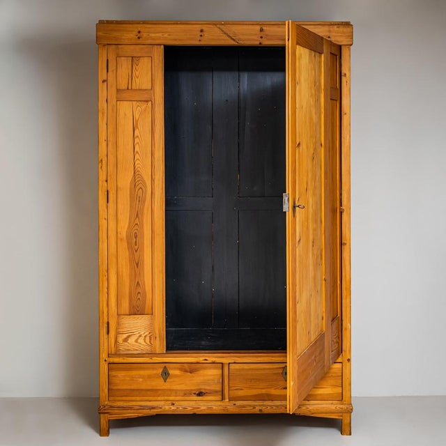 Art Nouveau Softwood Wardrobe, 1900s For Sale - Image 3 of 7