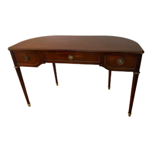 Robert W Irwin Mid Century Modern Mahogany and Brass Console/Writing Table