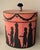 Vintage Oval Wallpaper Box by Atelier of Hudson, New York With Black Regency Silhouettes on a Pink Ground For Sale - Image 10 of 18