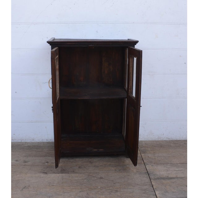 Solid Reclaimed Teak Wood Fronted Glass Cabinet For Sale - Image 4 of 6