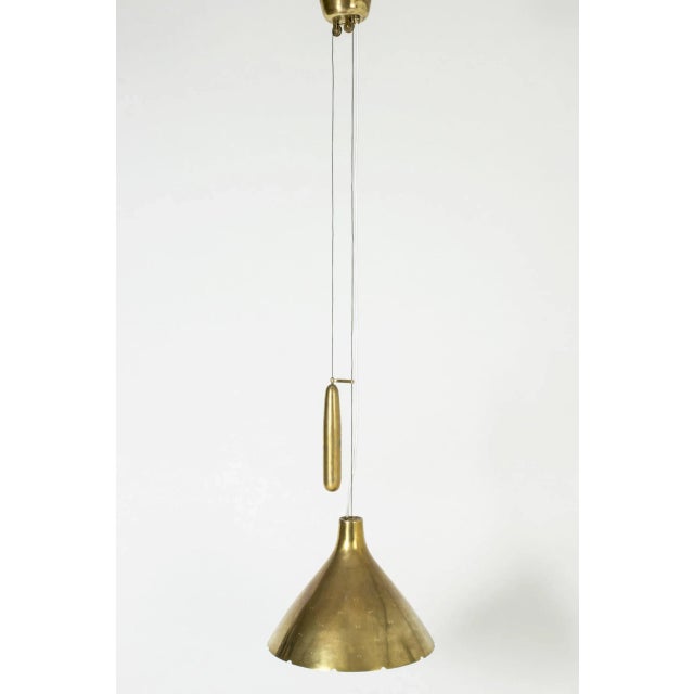Gold Brass ceiling lamp by Paavo Tynell For Sale - Image 8 of 8