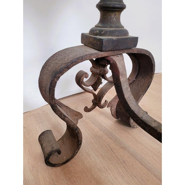 Andirons in Bronze and Wrought Iron, 19th Century, Set of 2 For Sale - Image 3 of 14