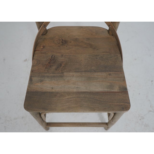 Set of 4 Bistro Walnut Counter Stools or Chairs For Sale - Image 10 of 18