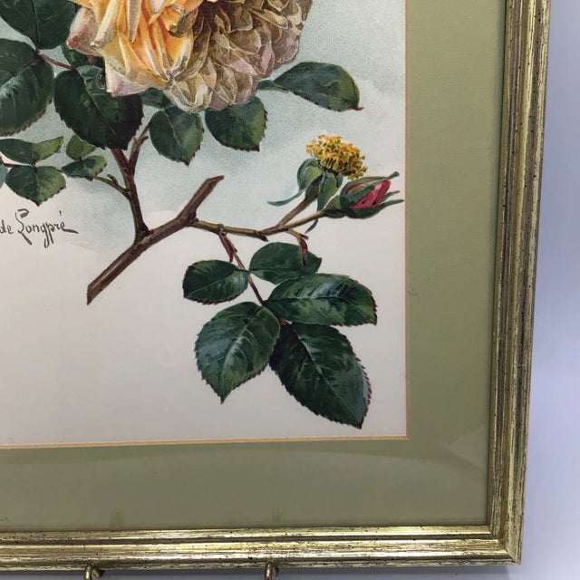 Paul De Longpre Roses 1905 Framed Lithograph Printed by the Grey Co. New York For Sale - Image 11 of 13