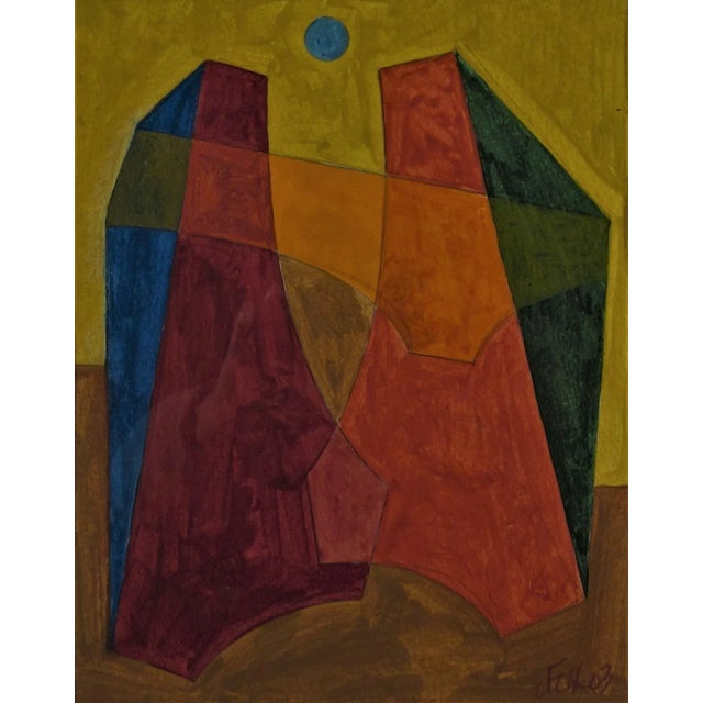 Artist: David Fox (American, 1920-2011) Title: Geometric Figure #23 Year: 2003 Medium: Acrylic on paper Paper: Watercolor...