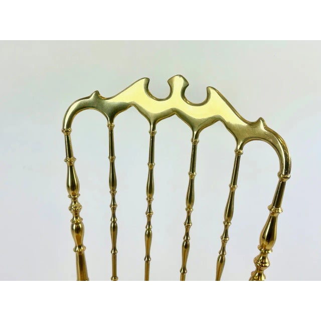 Mid-Century Brass Chiavarine Chair attributed to Giuseppe Gaetano Descalzi for Chiavari, 1960s For Sale - Image 3 of 13
