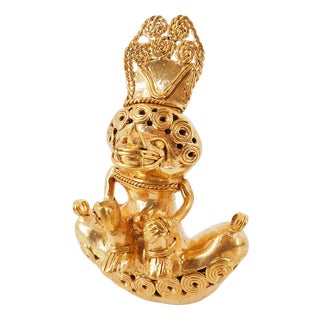 Colombian Taïrona Tumbaga Statuette of High Priest For Sale