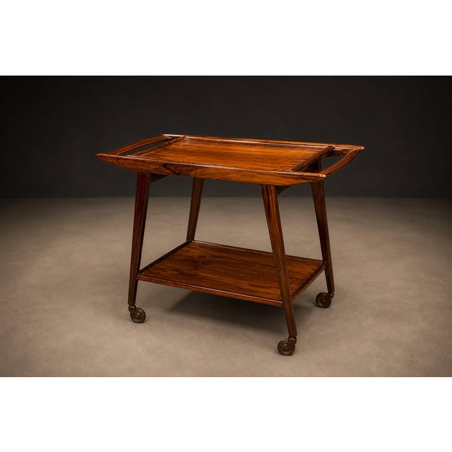 Geraldo De Barros for Unilabor Bar Cart in Rosewood, Brazil, 1960s For Sale - Image 9 of 18
